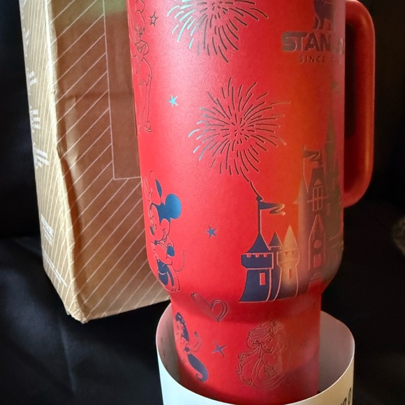 New 40oz Stanley Red with Cinderella’s Castle and Fireworks with Friends Design - Picture 3 of 8